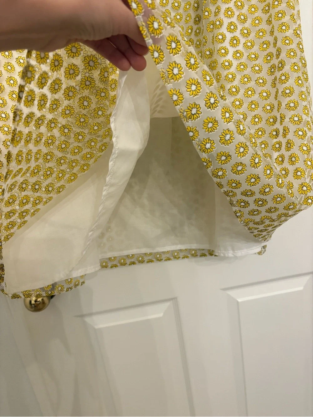 Topshop Yellow Floral A-Line Midi Skirt